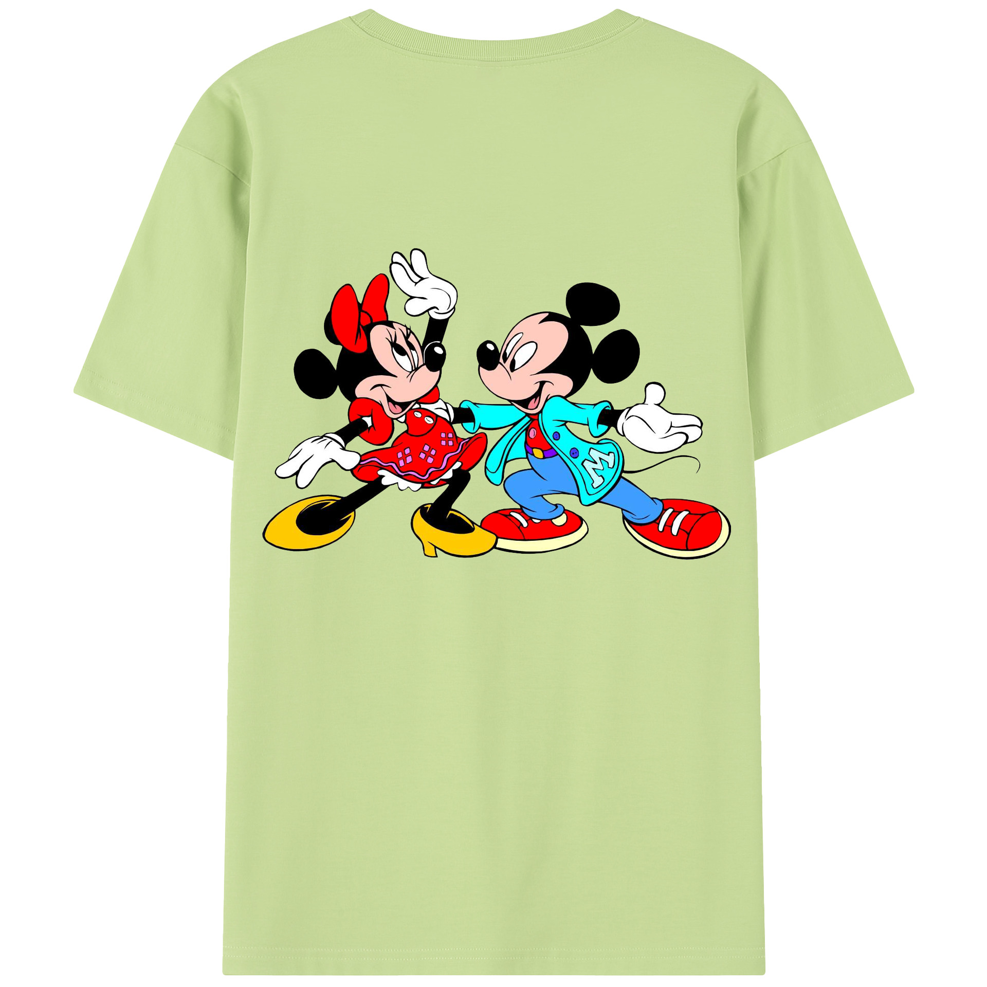 （画像用） ミッキーマウス Mickey Mouse 綿100％半袖Tシャツ（背面プリント）